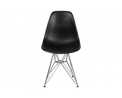 BLNK™ Elon Series Plastic Chair with Chrome Base - Black