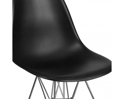 BLNK™ Elon Series Plastic Chair with Chrome Base - Black