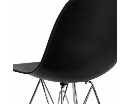 BLNK™ Elon Series Plastic Chair with Chrome Base - Black