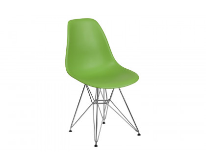 BLNK Elon Series Plastic Chair with Chrome Base - Green