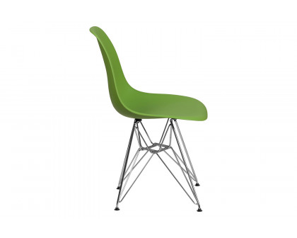 BLNK Elon Series Plastic Chair with Chrome Base - Green