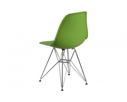 BLNK™ Elon Series Plastic Chair with Chrome Base - Green