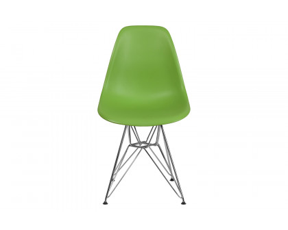 BLNK Elon Series Plastic Chair with Chrome Base - Green