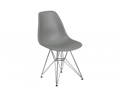 BLNK™ Elon Series Plastic Chair with Chrome Base - Moss Gray