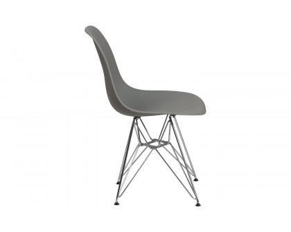 BLNK™ Elon Series Plastic Chair with Chrome Base - Moss Gray