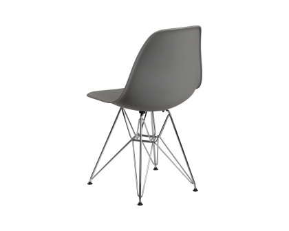 BLNK™ Elon Series Plastic Chair with Chrome Base - Moss Gray