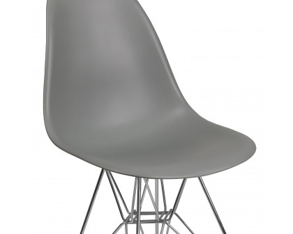 BLNK™ Elon Series Plastic Chair with Chrome Base - Moss Gray