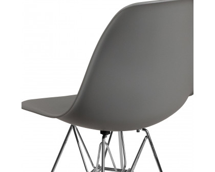 BLNK™ Elon Series Plastic Chair with Chrome Base - Moss Gray