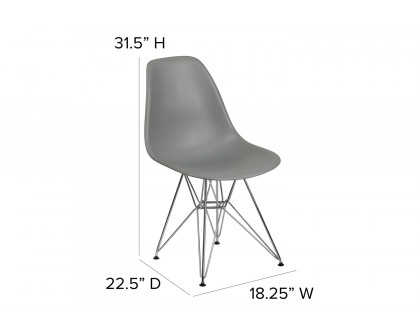 BLNK™ Elon Series Plastic Chair with Chrome Base - Moss Gray