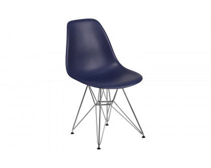 BLNK™ Elon Series Plastic Chair with Chrome Base - Navy