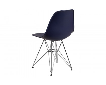 BLNK™ Elon Series Plastic Chair with Chrome Base - Navy