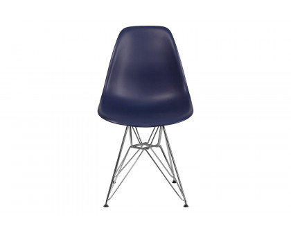 BLNK™ Elon Series Plastic Chair with Chrome Base - Navy