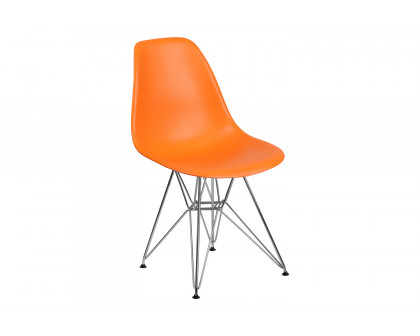 BLNK™ Elon Series Plastic Chair with Chrome Base - Orange