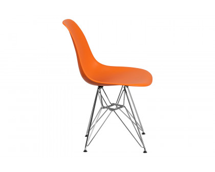 BLNK™ Elon Series Plastic Chair with Chrome Base - Orange