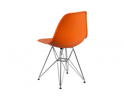 BLNK™ Elon Series Plastic Chair with Chrome Base - Orange