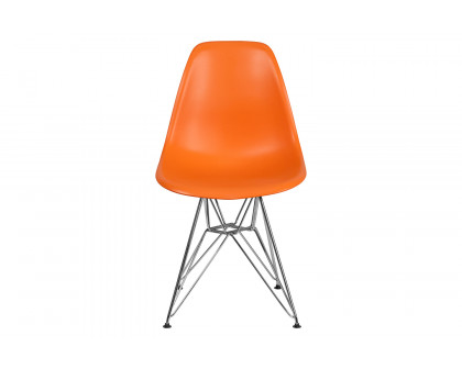 BLNK™ Elon Series Plastic Chair with Chrome Base - Orange