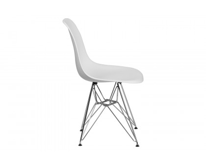 BLNK™ Elon Series Plastic Chair with Chrome Base - White