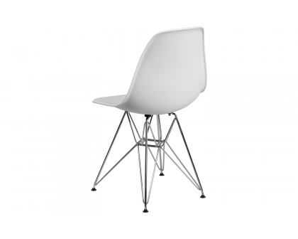 BLNK™ Elon Series Plastic Chair with Chrome Base - White