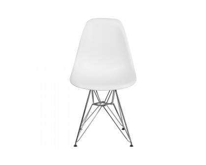 BLNK™ Elon Series Plastic Chair with Chrome Base - White