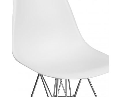 BLNK™ Elon Series Plastic Chair with Chrome Base - White