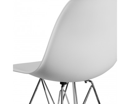 BLNK™ Elon Series Plastic Chair with Chrome Base - White