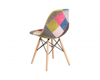 BLNK™ Elon Series Fabric Chair with Wooden Legs - Milan Patchwork