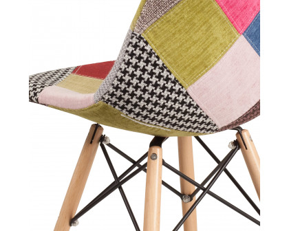 BLNK™ Elon Series Fabric Chair with Wooden Legs - Milan Patchwork