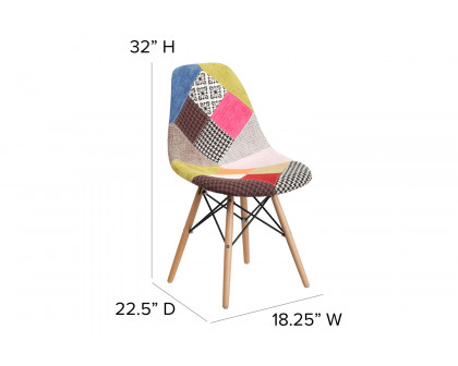 BLNK™ Elon Series Fabric Chair with Wooden Legs - Milan Patchwork