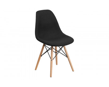 BLNK™ Elon Series Fabric Chair with Wooden Legs - Genoa Black