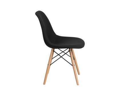 BLNK™ Elon Series Fabric Chair with Wooden Legs - Genoa Black