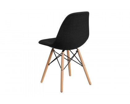 BLNK™ Elon Series Fabric Chair with Wooden Legs - Genoa Black