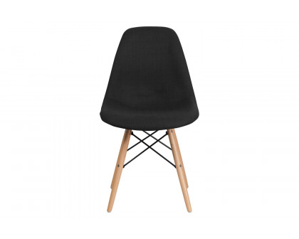 BLNK Elon Series Fabric Chair with Wooden Legs - Genoa Black