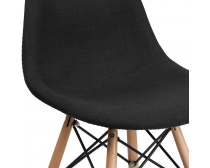 BLNK Elon Series Fabric Chair with Wooden Legs - Genoa Black