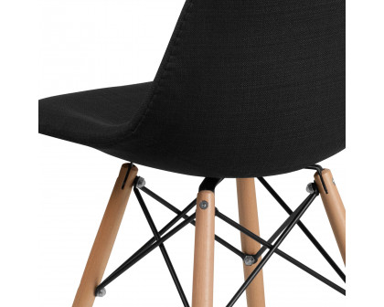 BLNK™ Elon Series Fabric Chair with Wooden Legs - Genoa Black