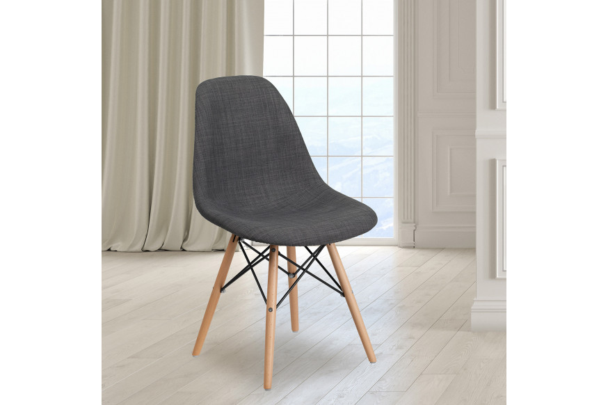 BLNK™ Elon Series Fabric Chair with Wooden Legs - Siena Gray