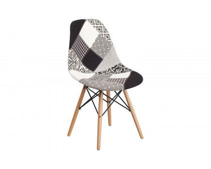 BLNK™ Elon Series Fabric Chair with Wooden Legs - Turin Patchwork