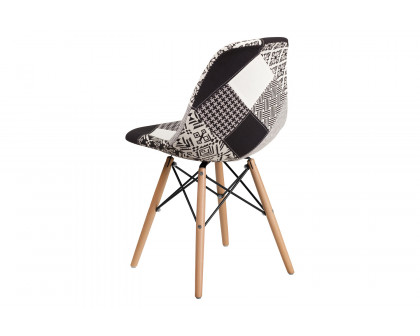 BLNK™ Elon Series Fabric Chair with Wooden Legs - Turin Patchwork