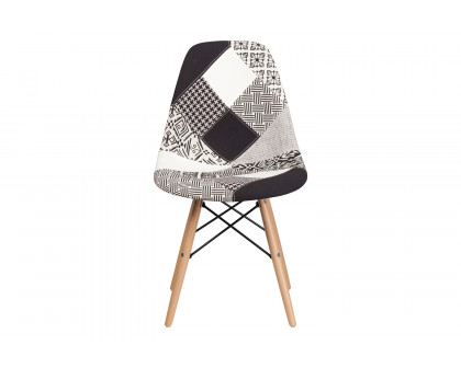 BLNK™ Elon Series Fabric Chair with Wooden Legs - Turin Patchwork