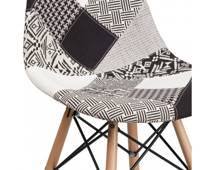 BLNK™ Elon Series Fabric Chair with Wooden Legs - Turin Patchwork