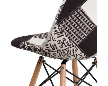 BLNK™ Elon Series Fabric Chair with Wooden Legs - Turin Patchwork