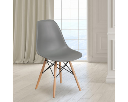 BLNK Elon Series Plastic Chair with Wooden Legs