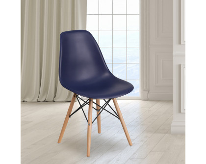 BLNK Elon Series Plastic Chair with Wooden Legs