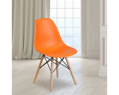 BLNK Elon Series Plastic Chair with Wooden Legs