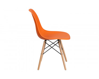 BLNK™ Elon Series Plastic Chair with Wooden Legs - Orange