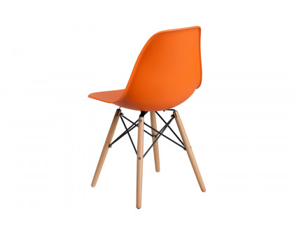 BLNK™ Elon Series Plastic Chair with Wooden Legs - Orange