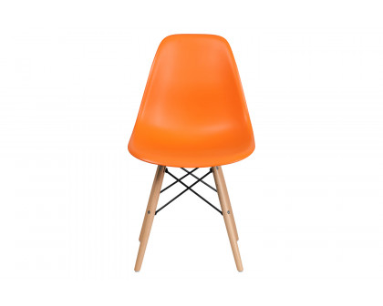 BLNK™ Elon Series Plastic Chair with Wooden Legs - Orange