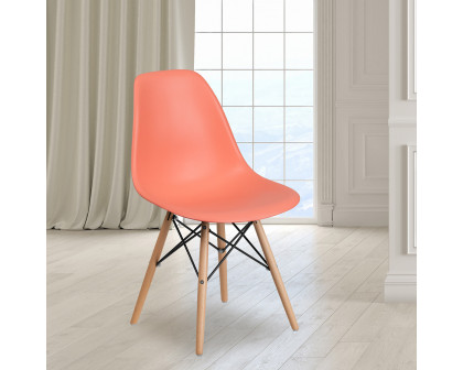 BLNK Elon Series Plastic Chair with Wooden Legs