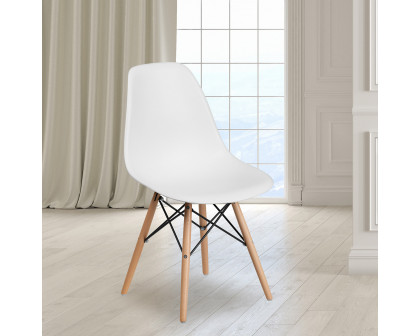 BLNK Elon Series Plastic Chair with Wooden Legs