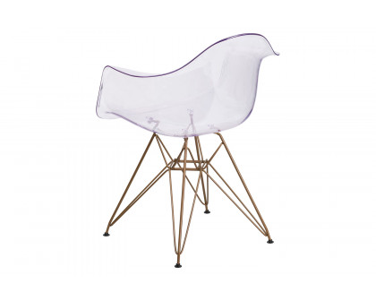 BLNK - Alonza Series Transparent Side Chair with Gold Base