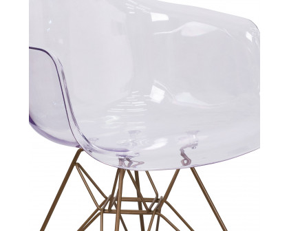 BLNK - Alonza Series Transparent Side Chair with Gold Base